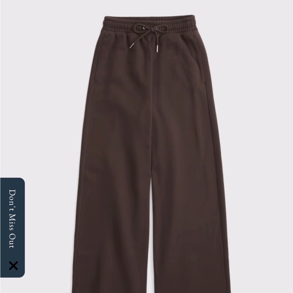 Abercrombie & fitch Sunday high rise wide leg sweatpant dark coffee - large TALL